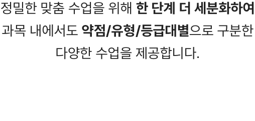 정밀한 맞춤 수업을 위해 한 단계 더 세분화